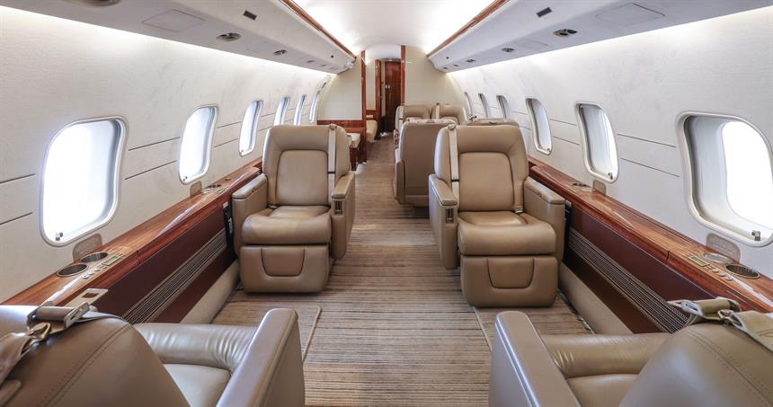 Heavy jet cabin available through Alta Jets